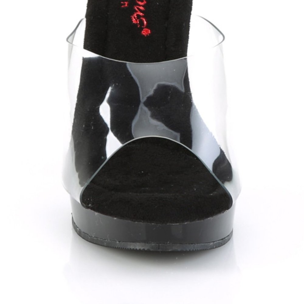 Platform Clear Comfort Width High Heel Shoes - Picture 4 of 5